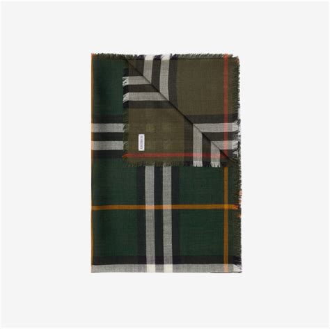 merinowolle burberry schal|Reversible Check Wool Silk Scarf in Ivy/loch .